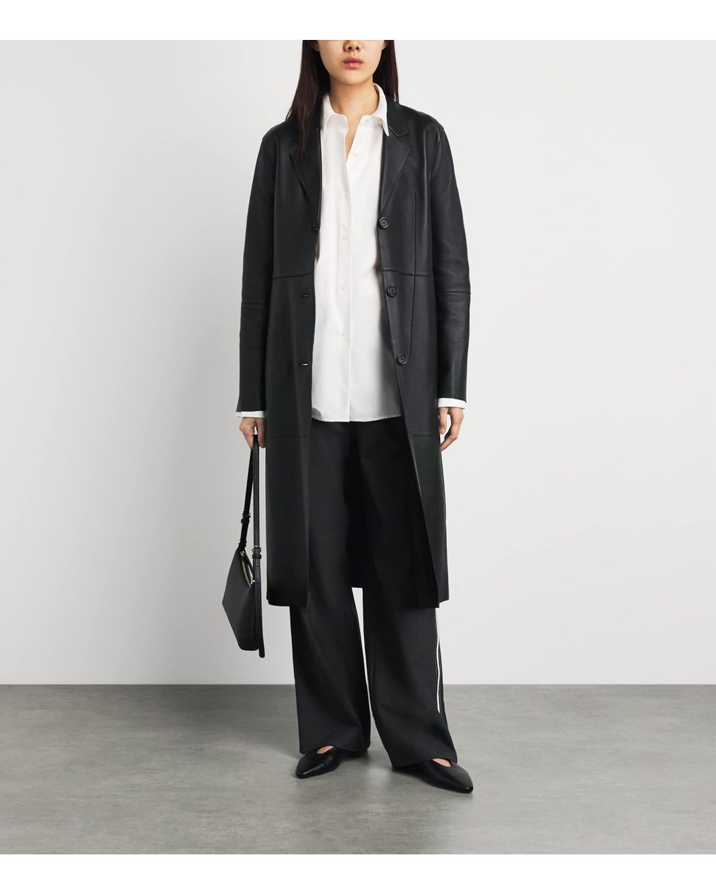 Herskind Black Pinstripe Davi Wide-Leg Trousers