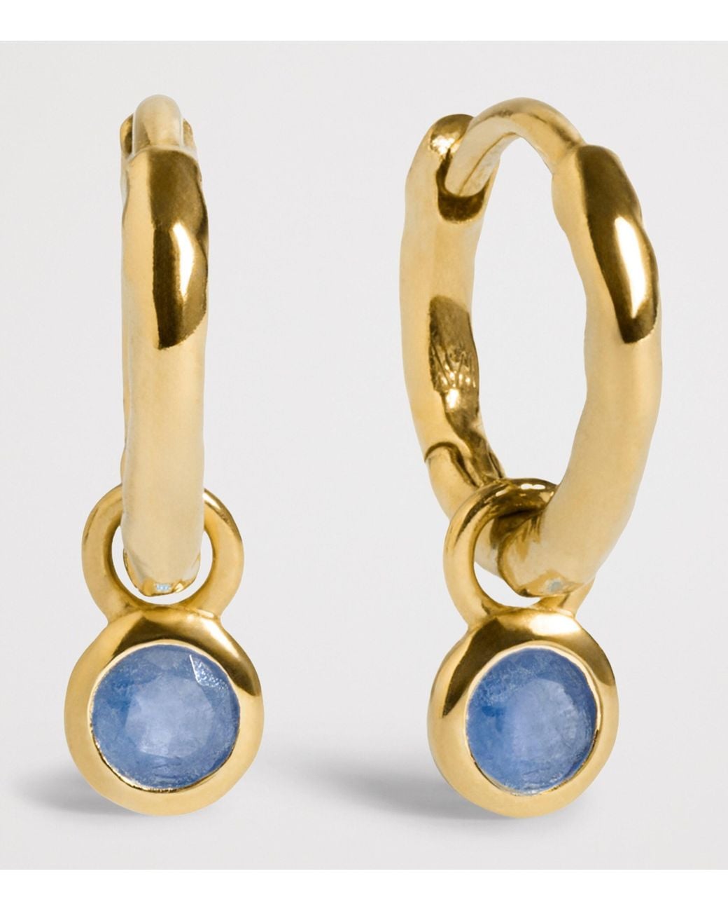 Monica Vinader Metallic Vermeil And Sapphire September Birthstone Huggie Earrings