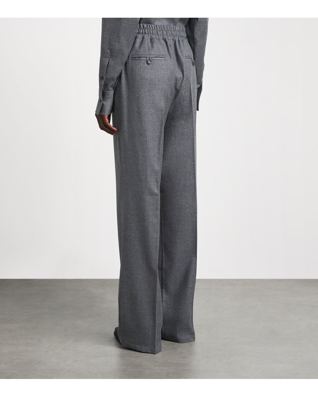 Kiton Gray Virgin Wool Drawstring Trousers