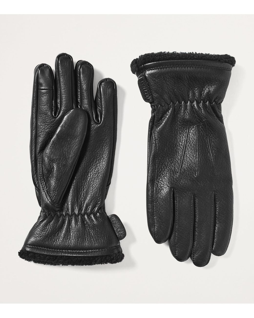 Aspinal Black Deerskin Gloves for men