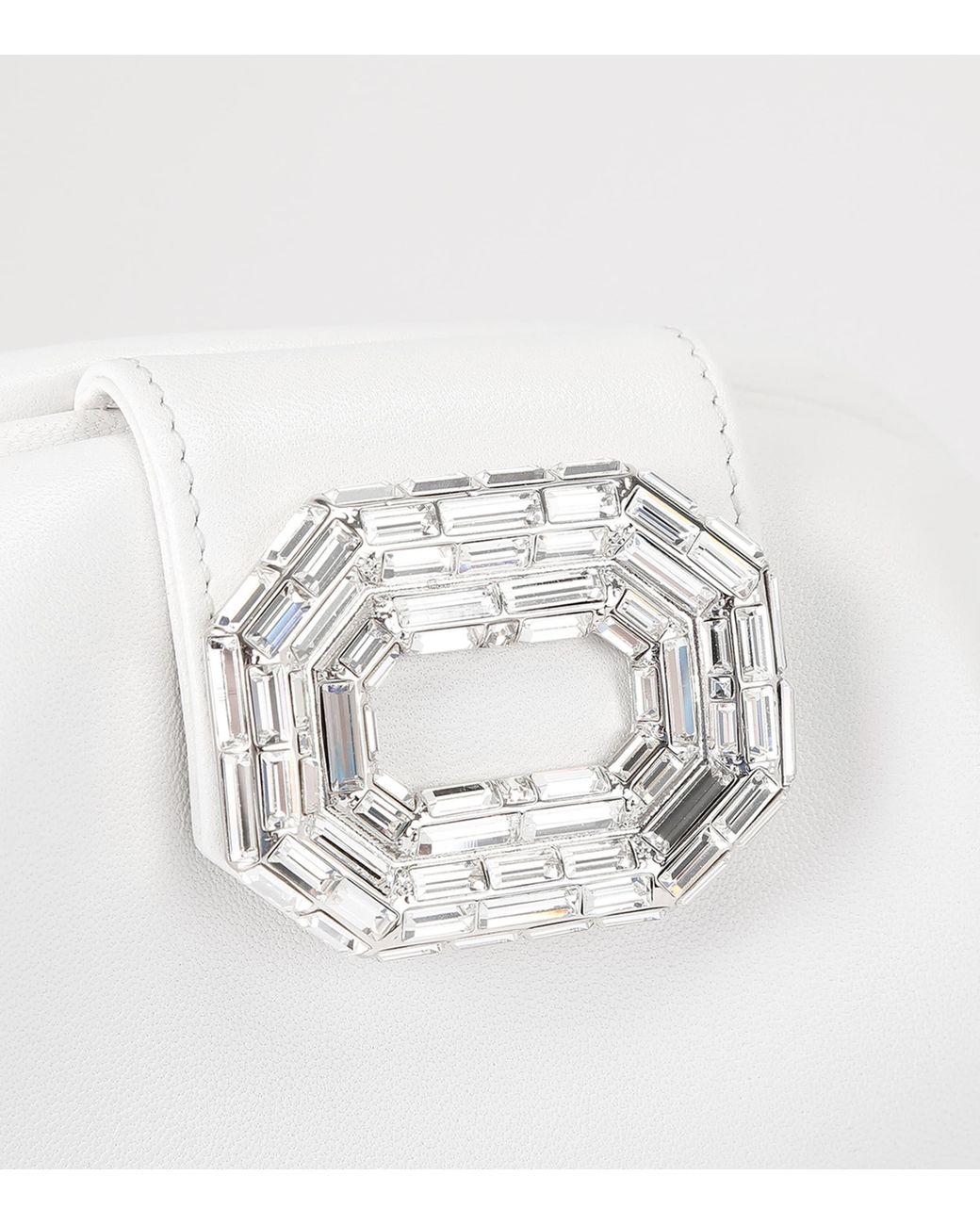 AMINA MUADDI White Leather Camelia Clutch Bag