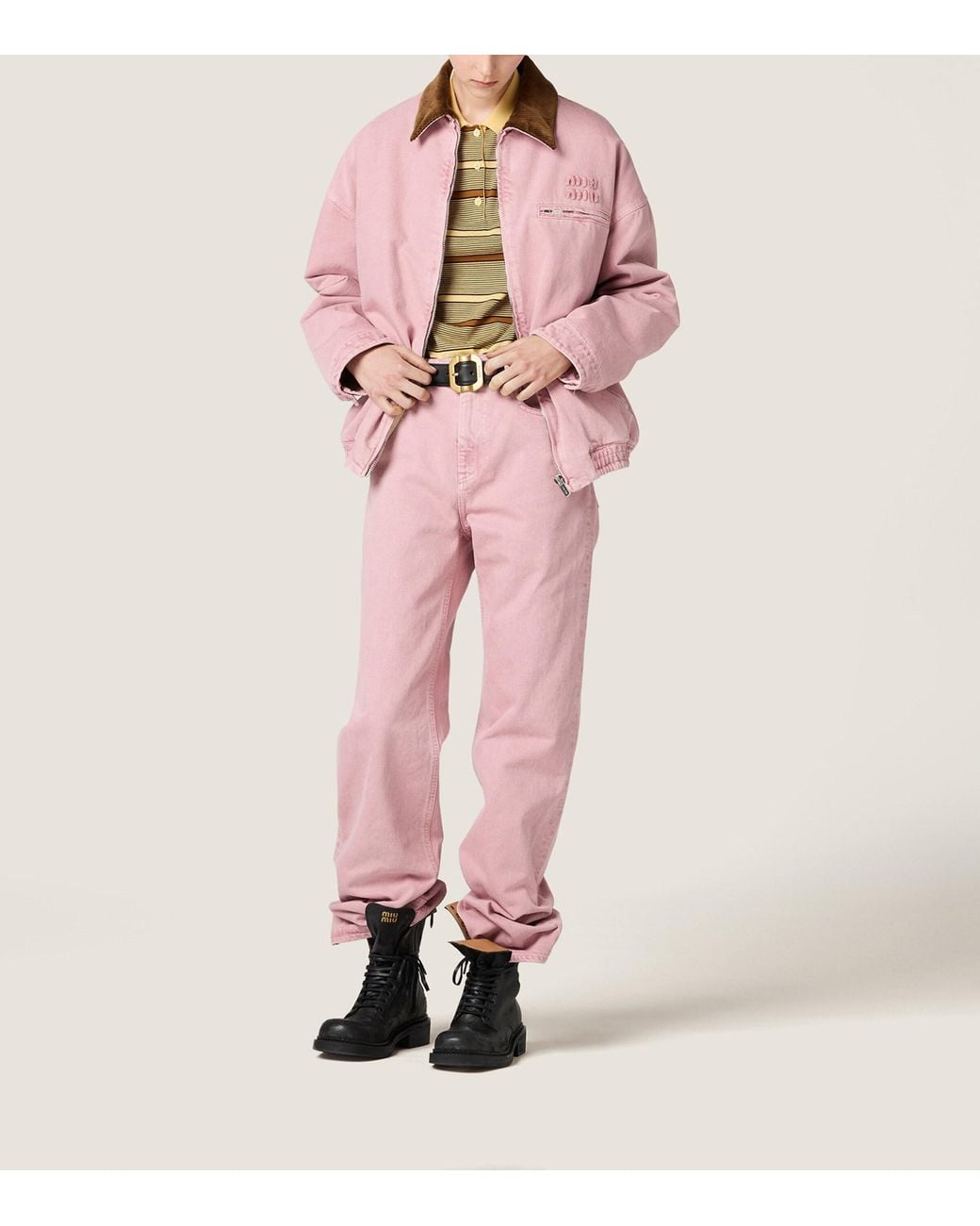 Miu Miu Pink High-Rise Straight Jeans