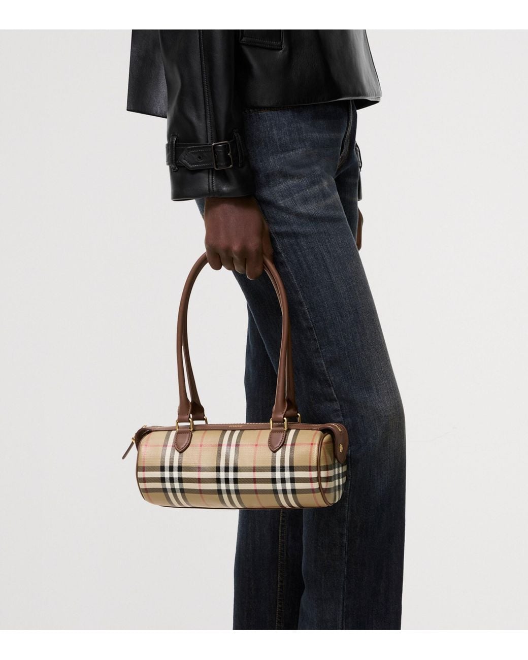 Burberry Metallic Mini Check Barrel Bag