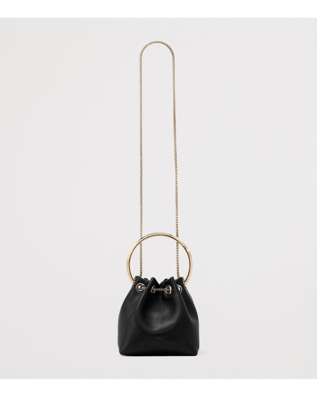 Jimmy Choo Black Leather Bon Bon Top-Handle Bag