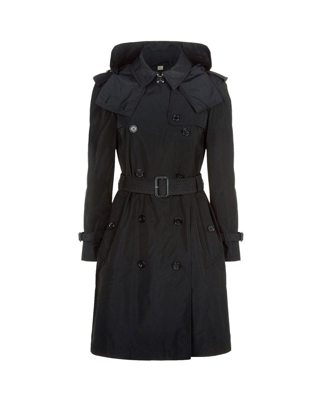 Burberry Amberford Hooded Trench Coat in Black | Lyst Canada