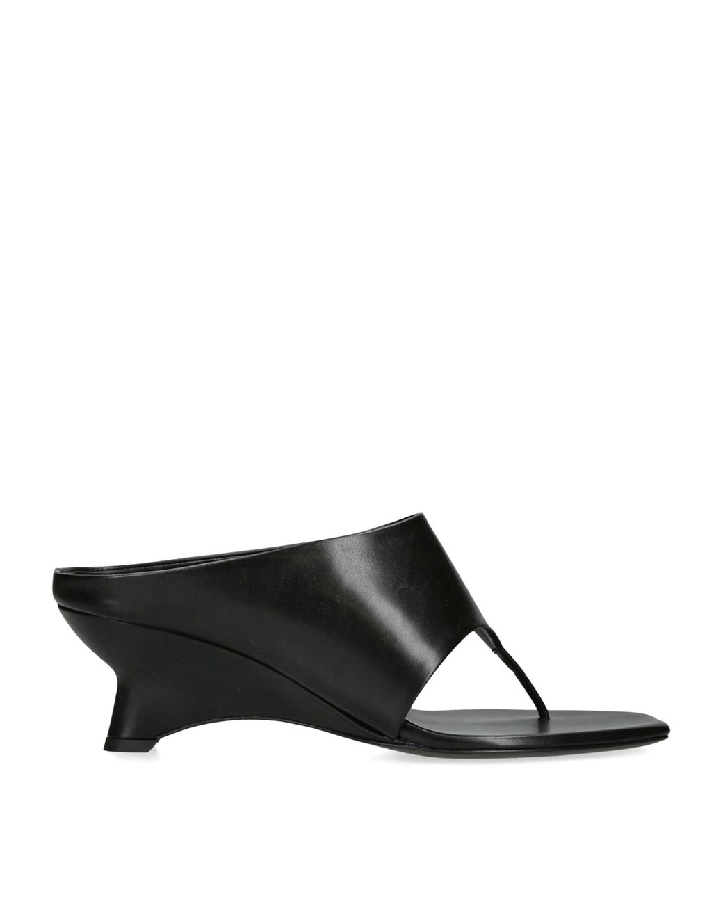 Khaite Black Leather Marlow Heeled Mules 55