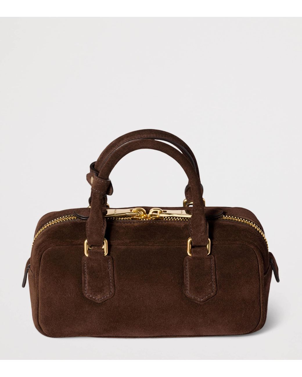 Miu Miu Brown Suede Arcadie Top-Handle Bag