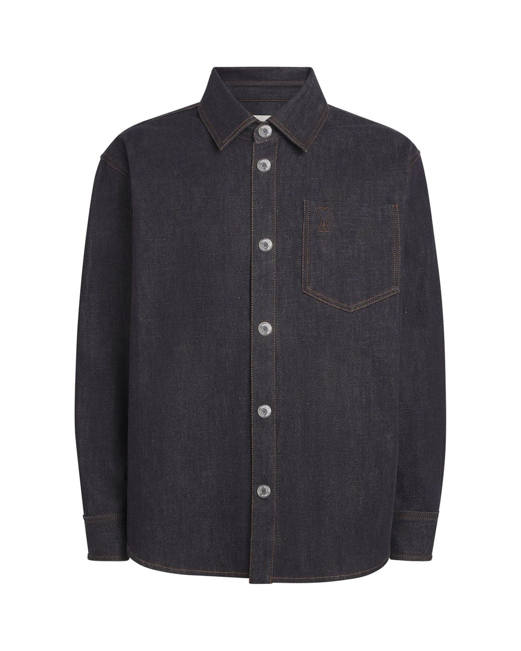 AMI Blue Denim Ami De Coeur Overshirt for men