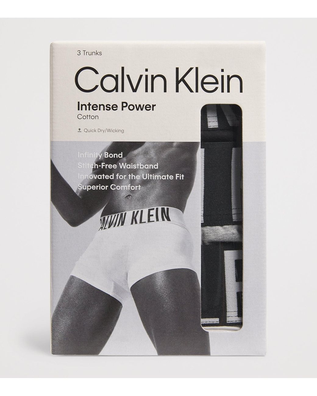 Calvin Klein Black Stretch-Cotton Intense Power Trunks for men