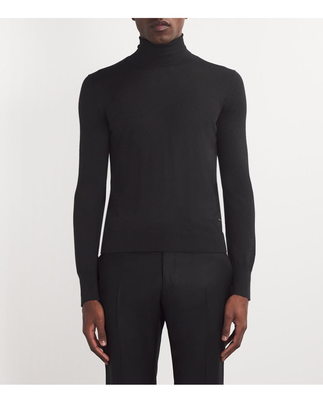 Brioni Black Cashmere-Silk Rollneck Sweater for men
