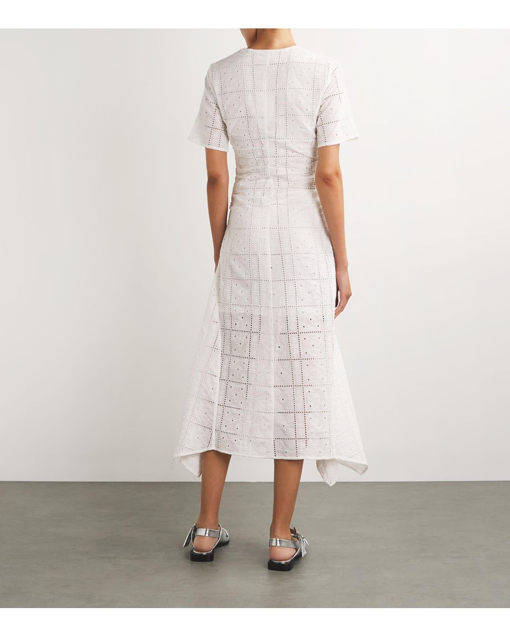ganni broderie anglaise midi dress NWT GANNI Broderie Anglaise Eyelet Cotton Midi Dress Green Size 36 (US 4) $395