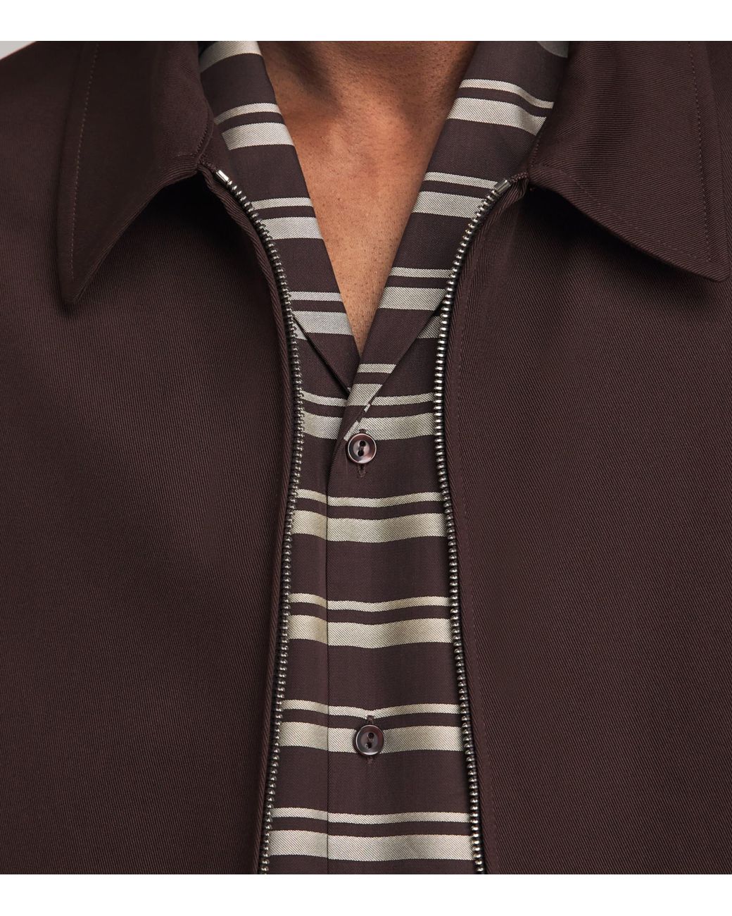 Sandro Brown Cotton Collared Jacket for men