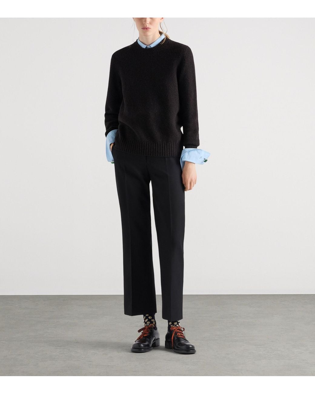 Prada Black Virgin Wool-Cashmere Sweatshirt