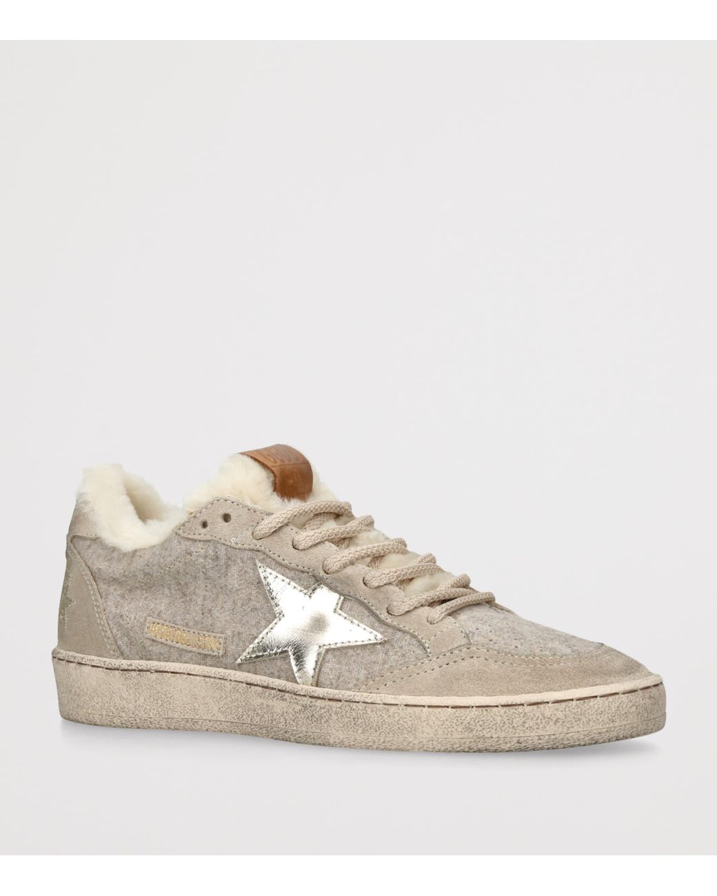 Golden Goose Deluxe Brand Natural Shearling-Lined Ballstar Sneakers
