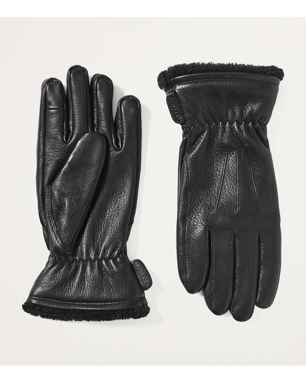 Aspinal Black Deerskin Gloves for men