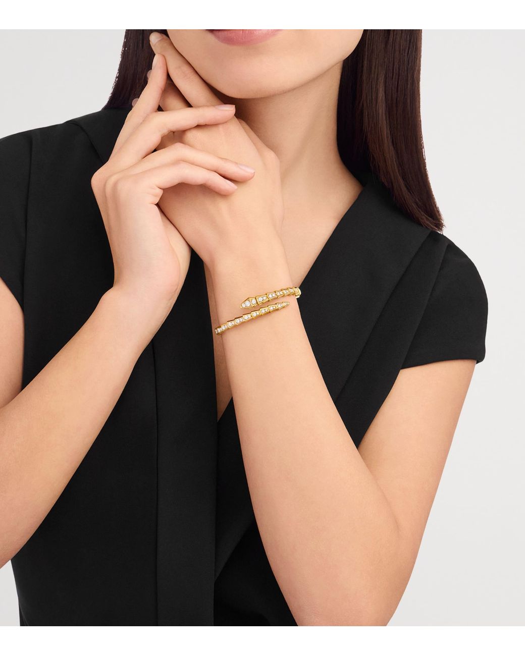 BVLGARI Metallic And Diamond Serpenti Viper Bracelet