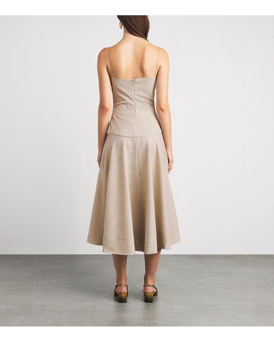 Jacquemus Natural Wool-Blend Paradiso Midi Dress