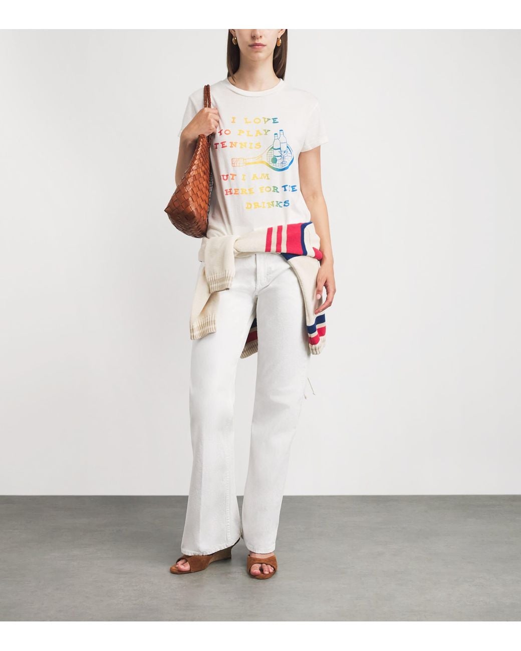 Mother White Cotton The Boxy Goodie Goodie T-Shirt