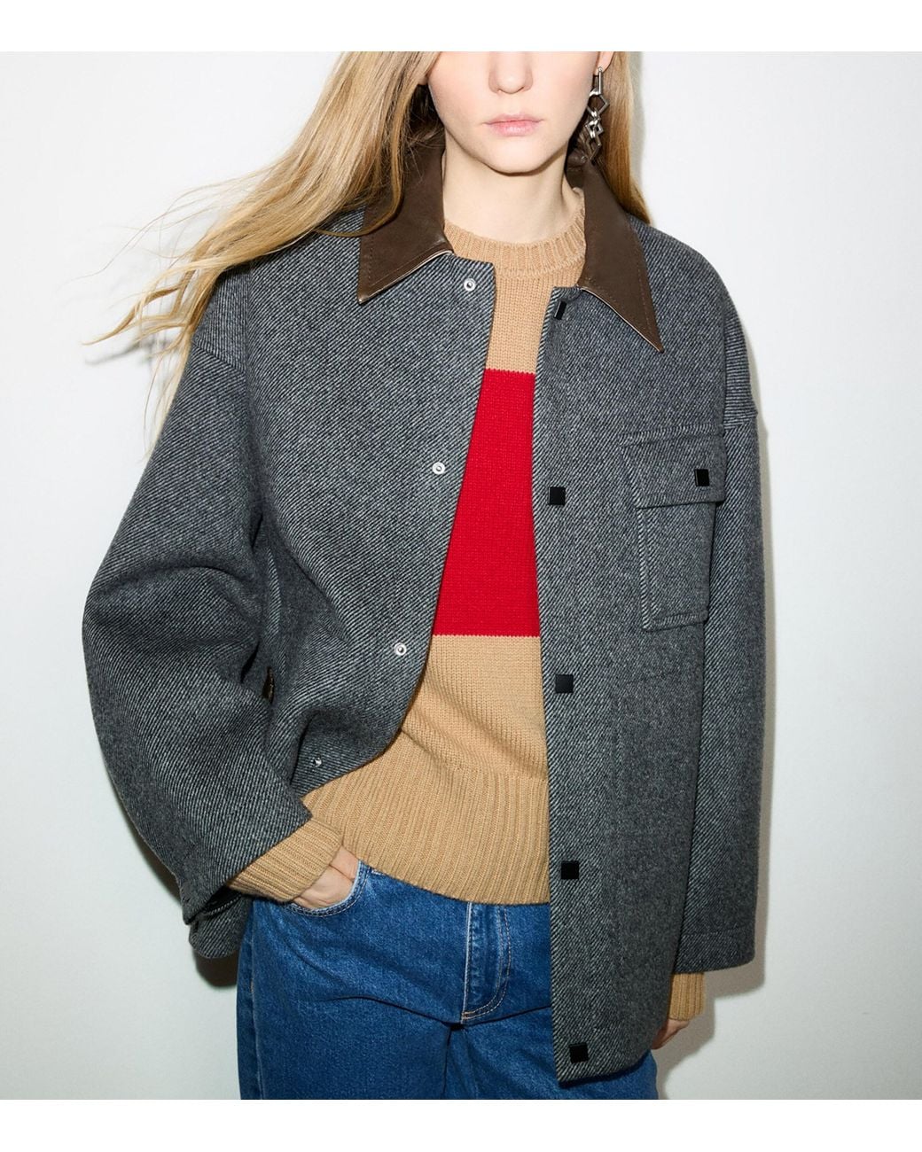 MAX&Co. Gray Virgin Wool-Blend Coat