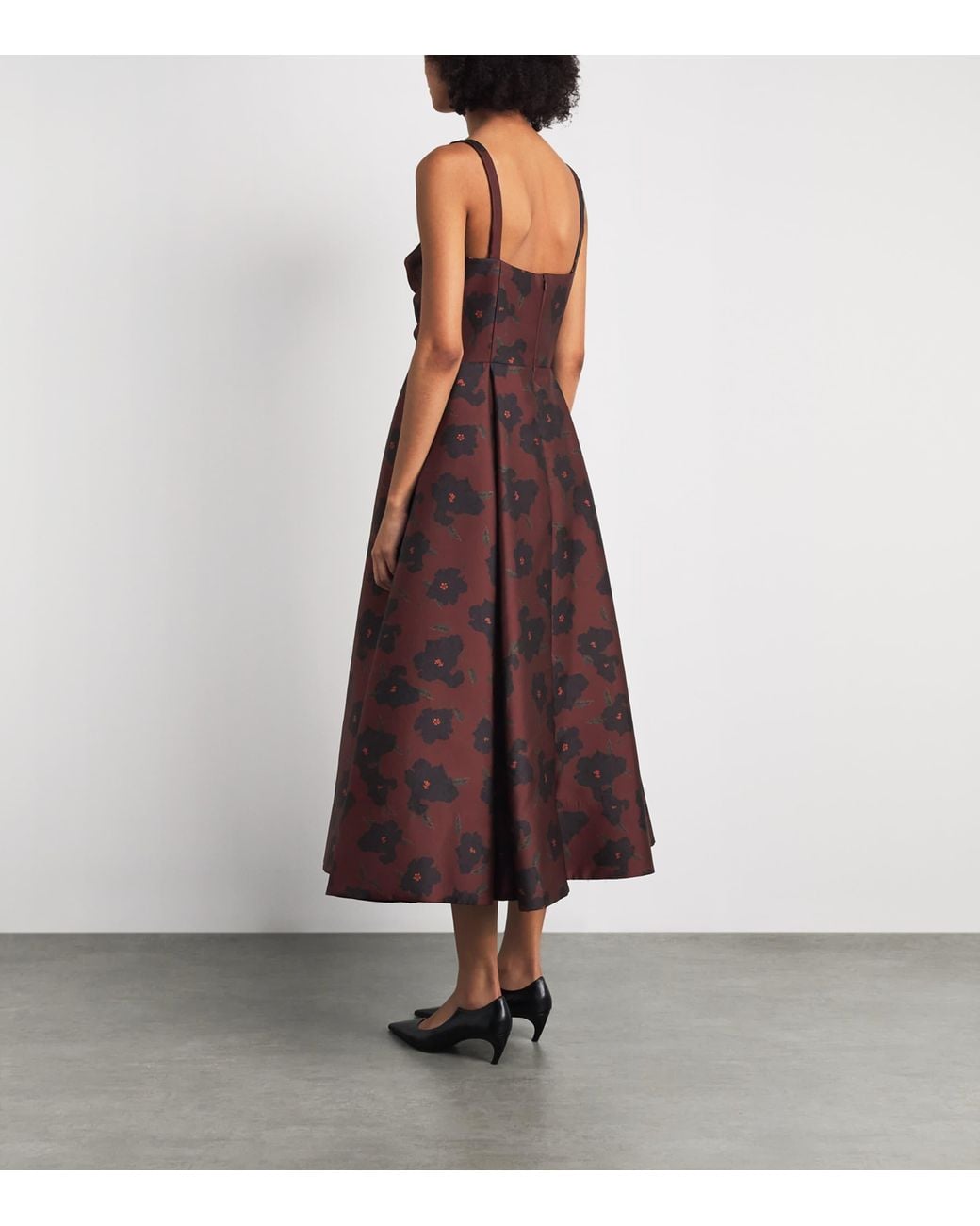Emilia Wickstead Brown Jannie Maxi Dress