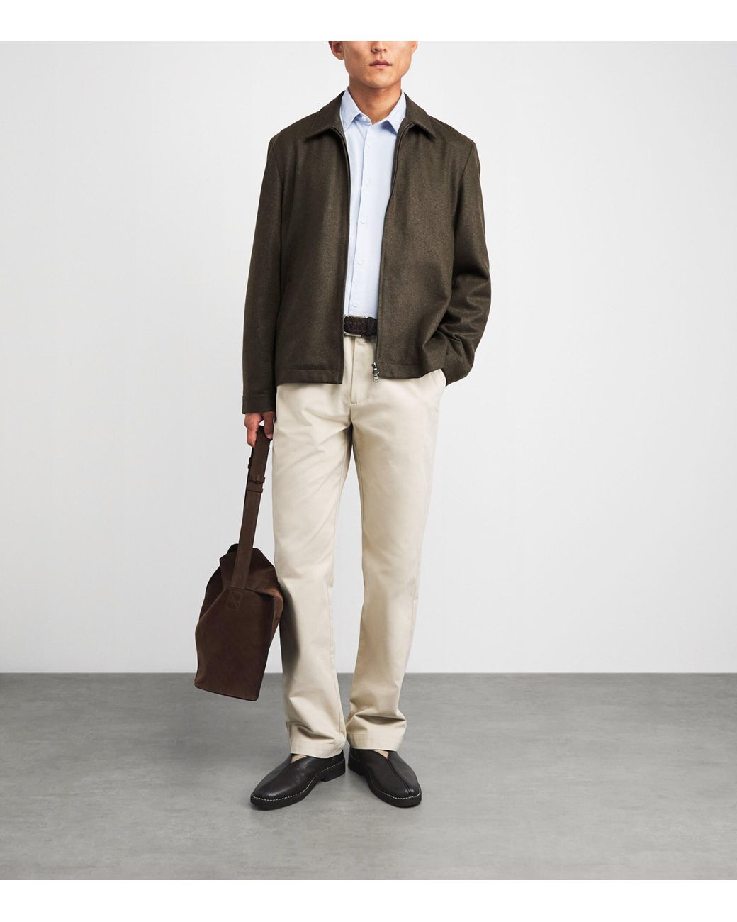 Sunspel Green Boiled Wool Jacket for men