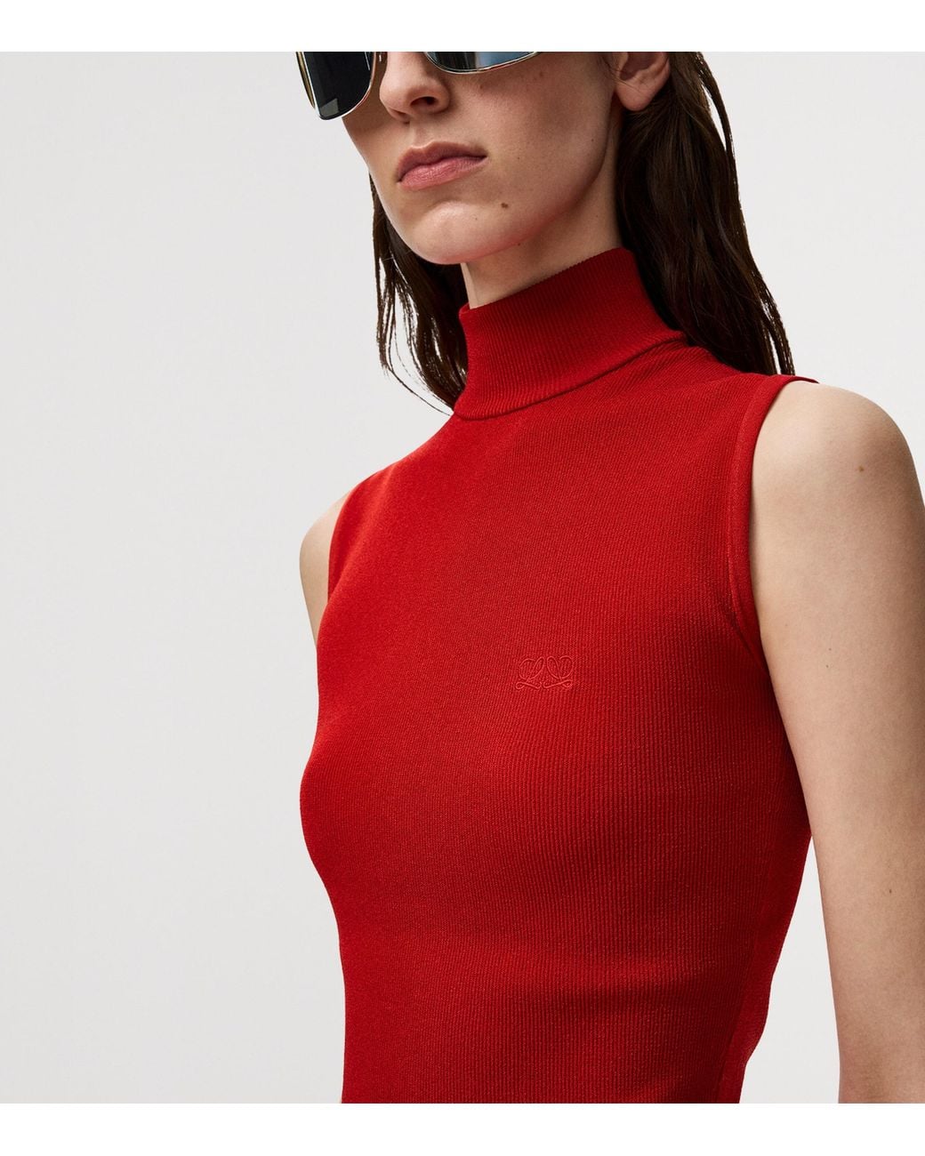 Loewe Red Sleeveless Rollneck Top