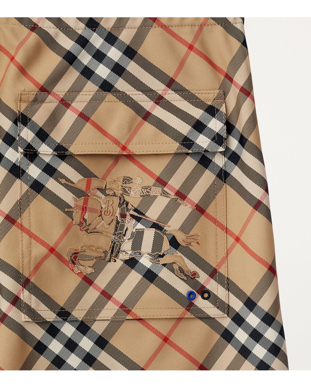 Burberry Yellow Relaxed Check Shorts for men