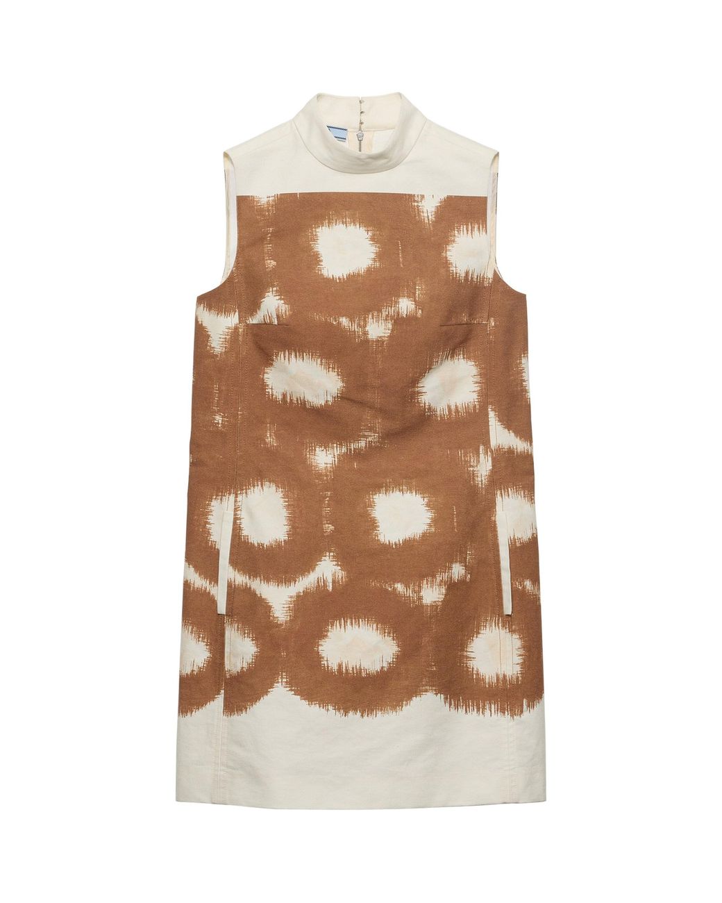 Prada Brown Canvas Circle Print Mini Dress