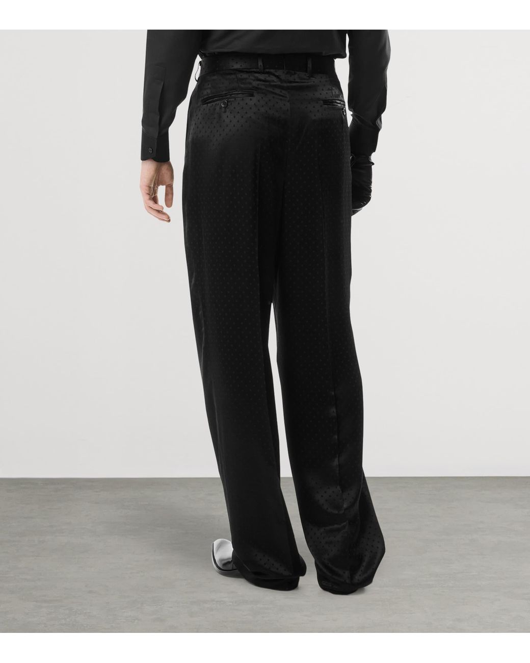 Tom Ford Black Silk-Blend Wide-Leg Trousers for men
