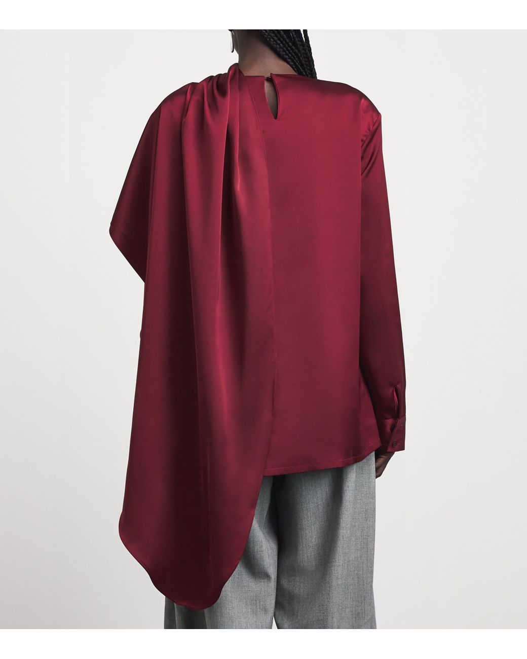 Source Unknown Red Long-Sleeve Scarf Koa Blouse