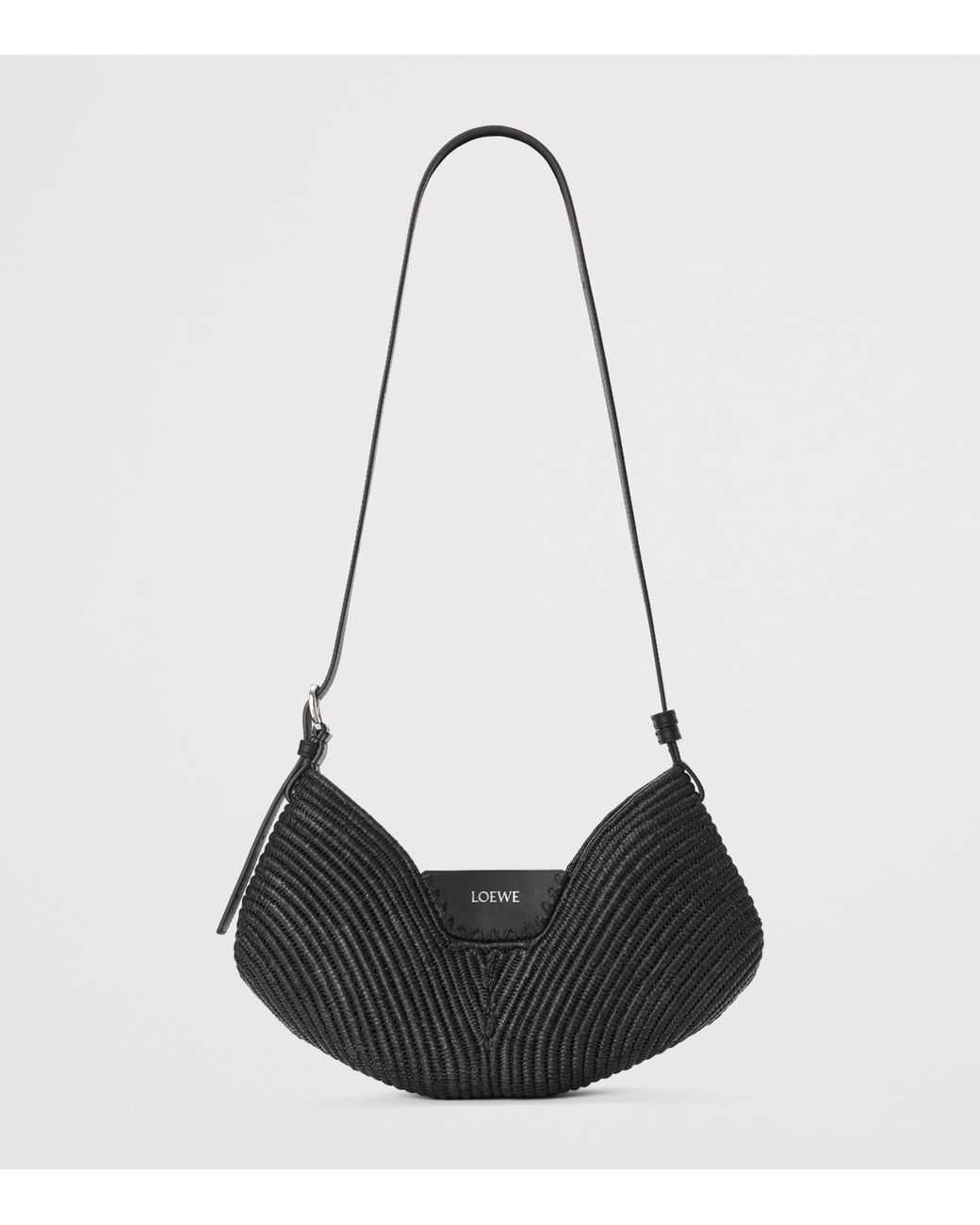 Loewe Black X Paula's Ibiza Medium Raffia Swing Shoulder Bag