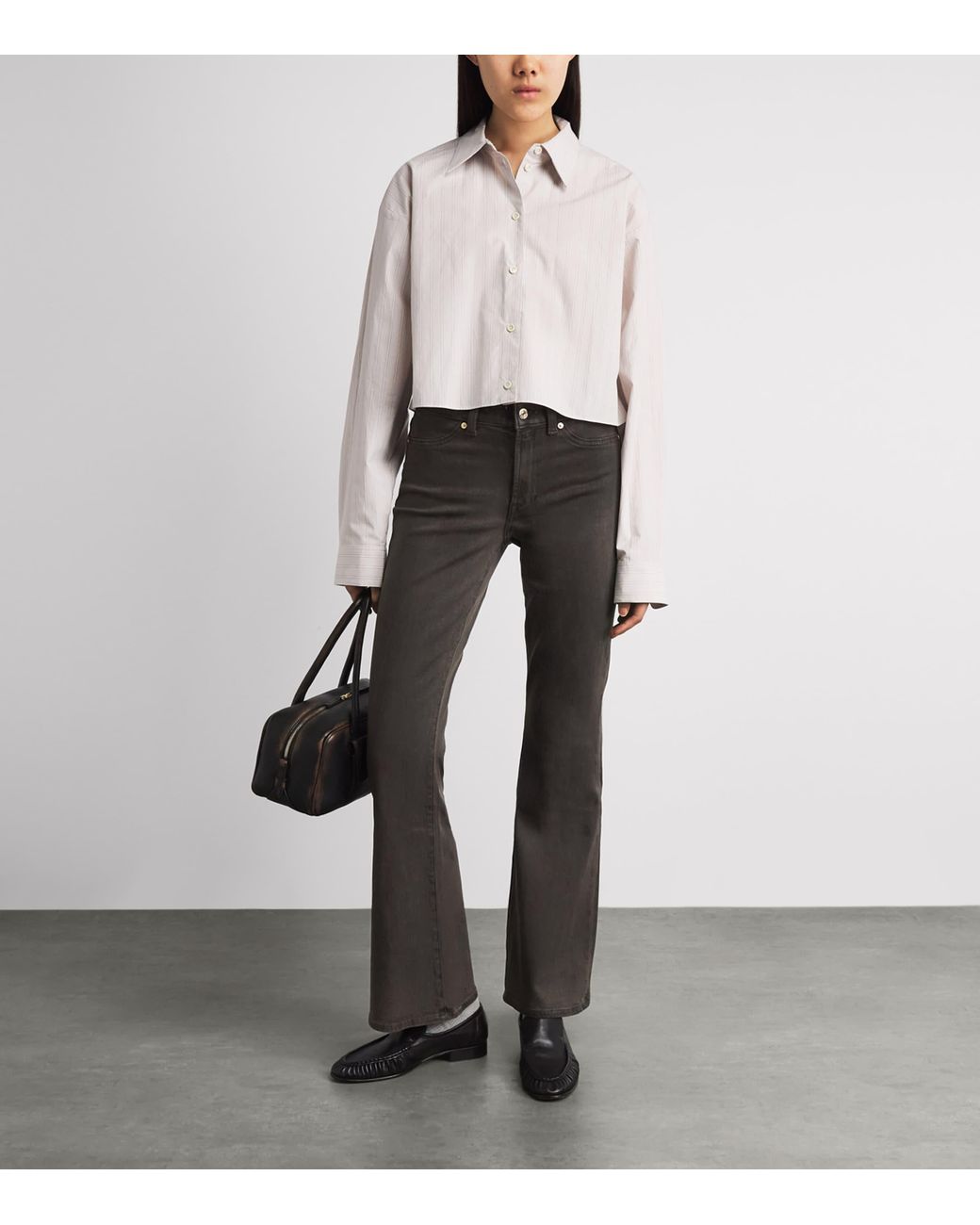 7 For All Mankind Gray Coated The Leggy Bootcut Jeans