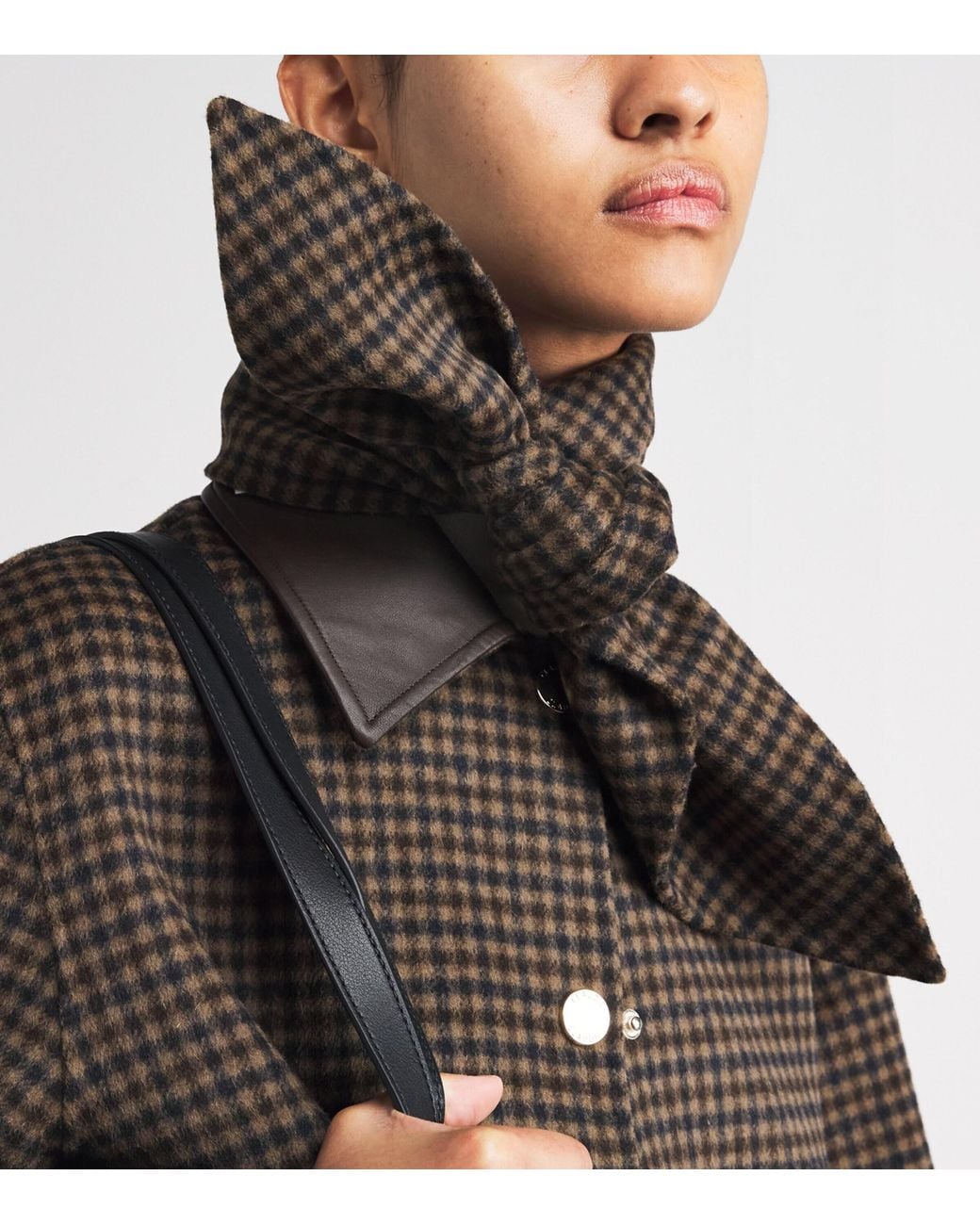Claudie Pierlot Brown Wool-Blend Check Blouson Jacket
