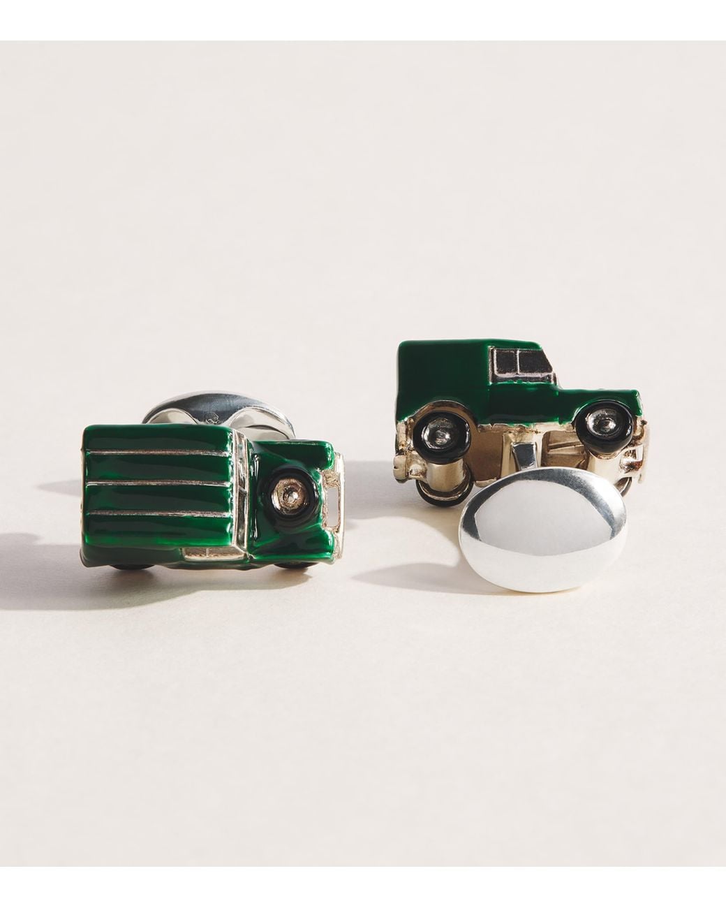 Deakin & Francis Green Sterling And Enamel Car Cufflinks for men