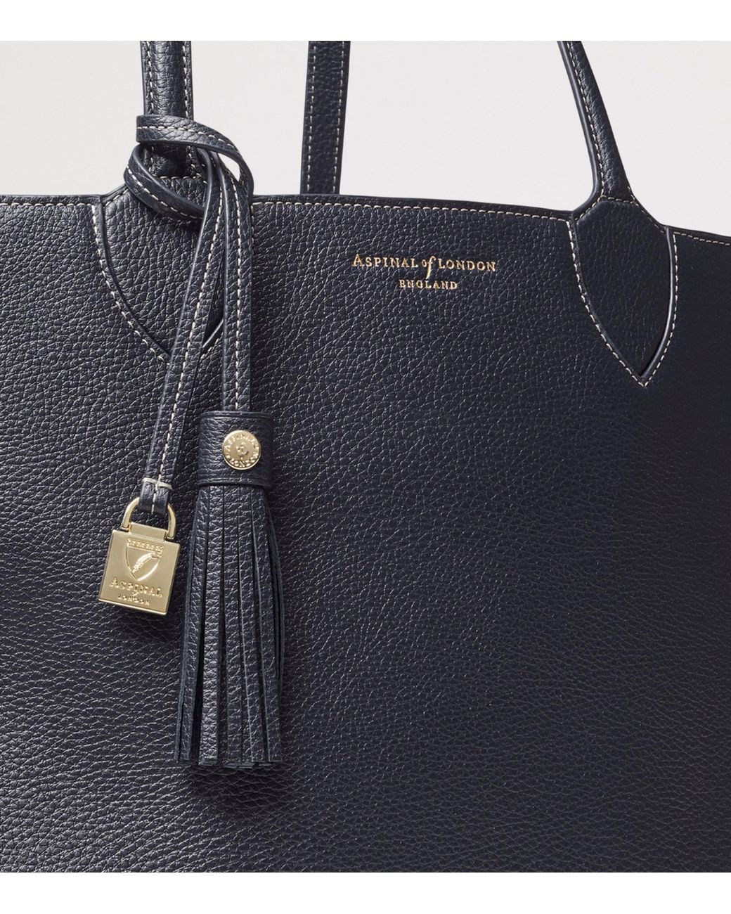 Aspinal Black Leather Hudson Tote Bag
