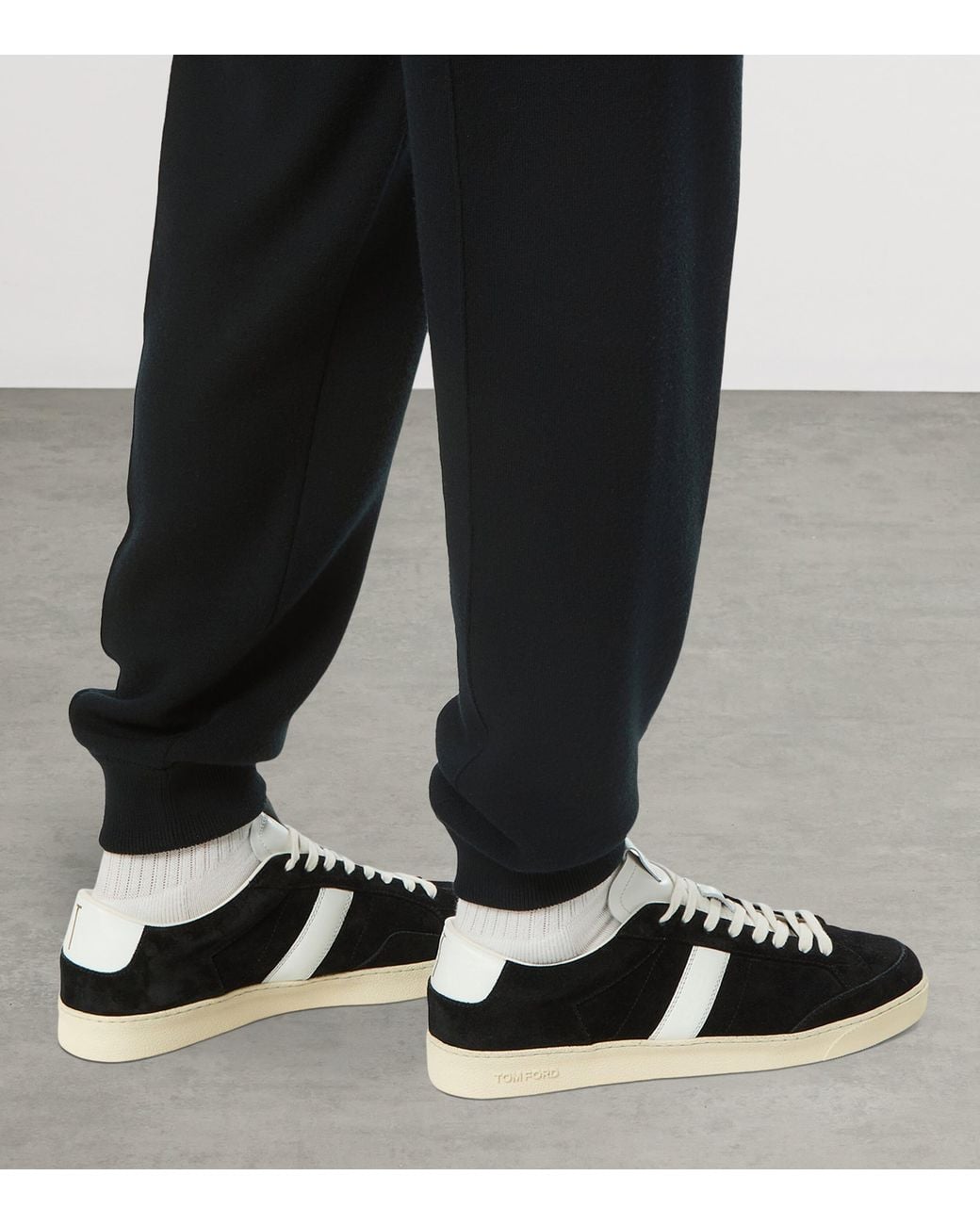 Tom Ford Black Leather T Sneakers for men