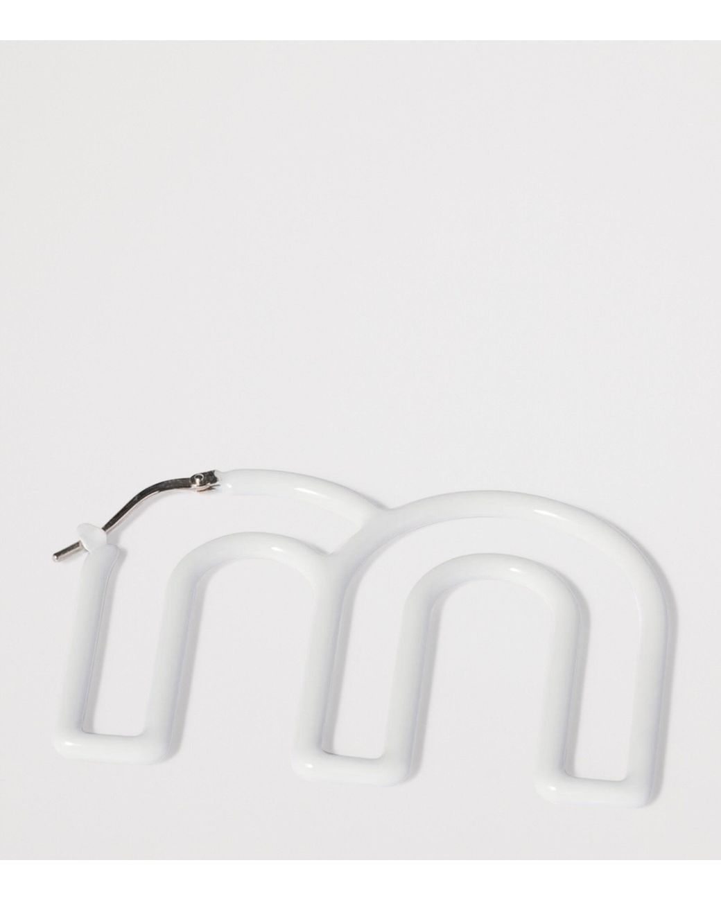 Miu Miu White M Logo Single Earring