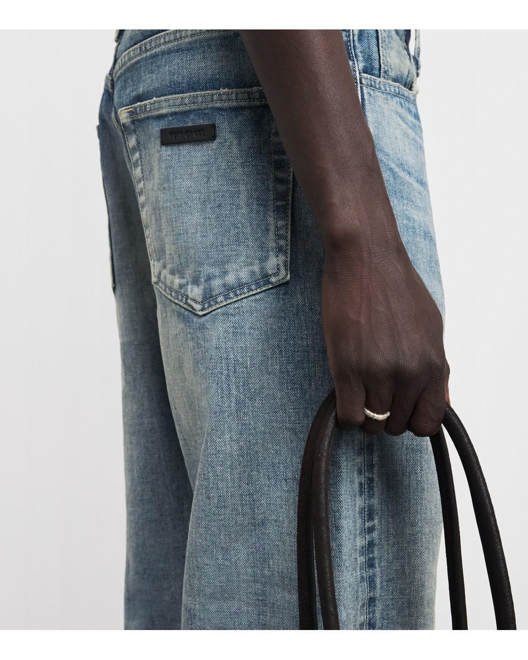 Fear Of God Blue Faded Straight Jeans for men