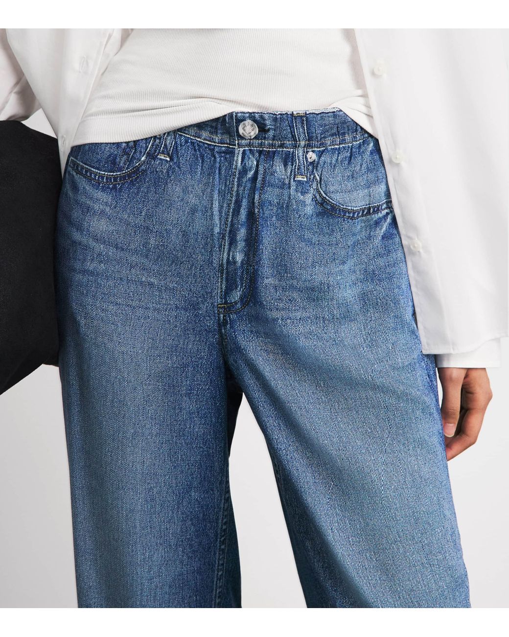 Rag & Bone Blue Miramar Denim-Effect Sweatpants
