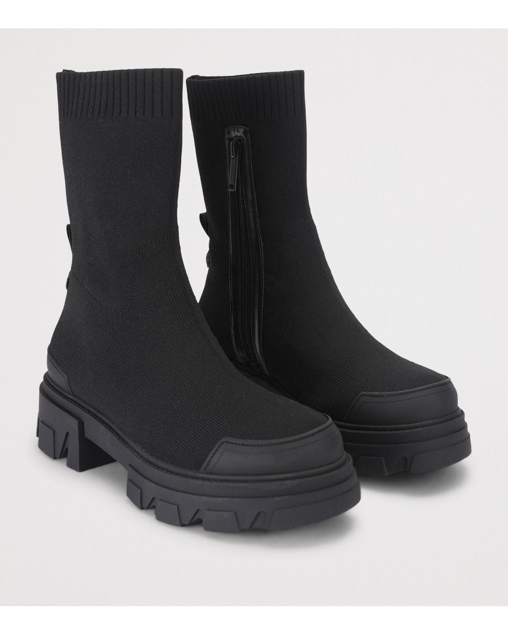 Kurt Geiger Black Stomp Sock Ankle Boots 50