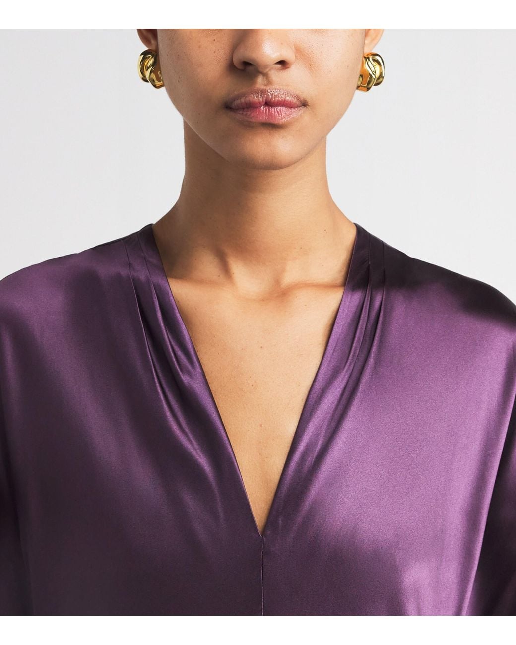 Veronica Beard Purple Silk-Satin Redgrave Maxi Dress