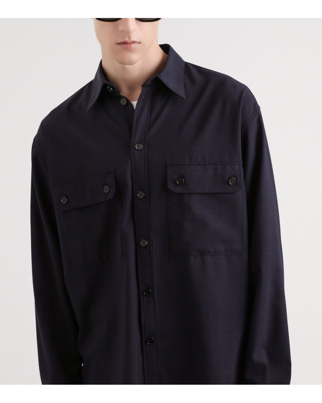 Dolce & Gabbana Blue Wool Check Shirt for men