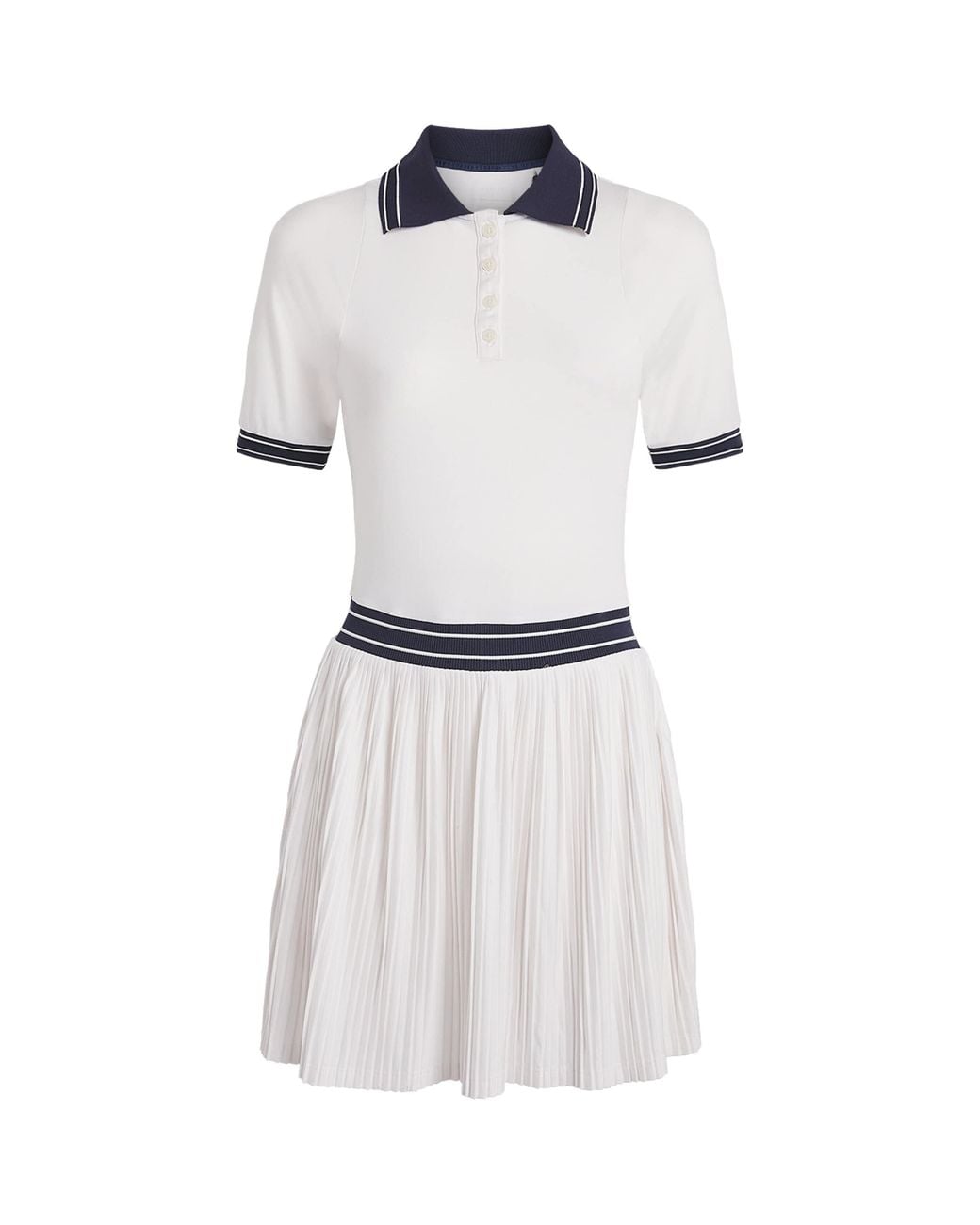 Varley White Jersey Draya Court Mini Dress