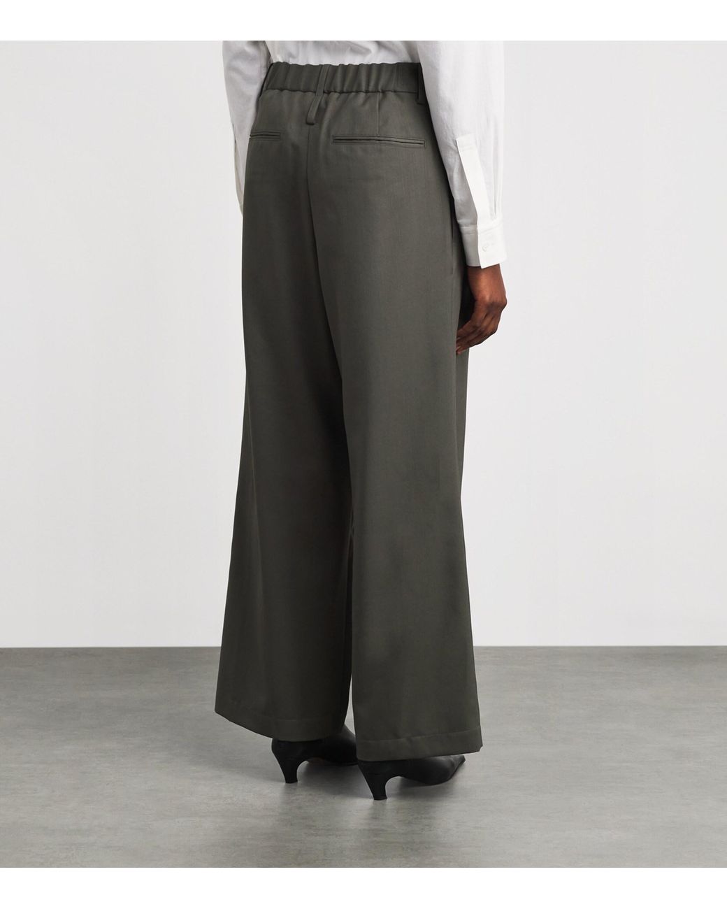 Issey Miyake Gray Wool-Blend Lustrous Trousers