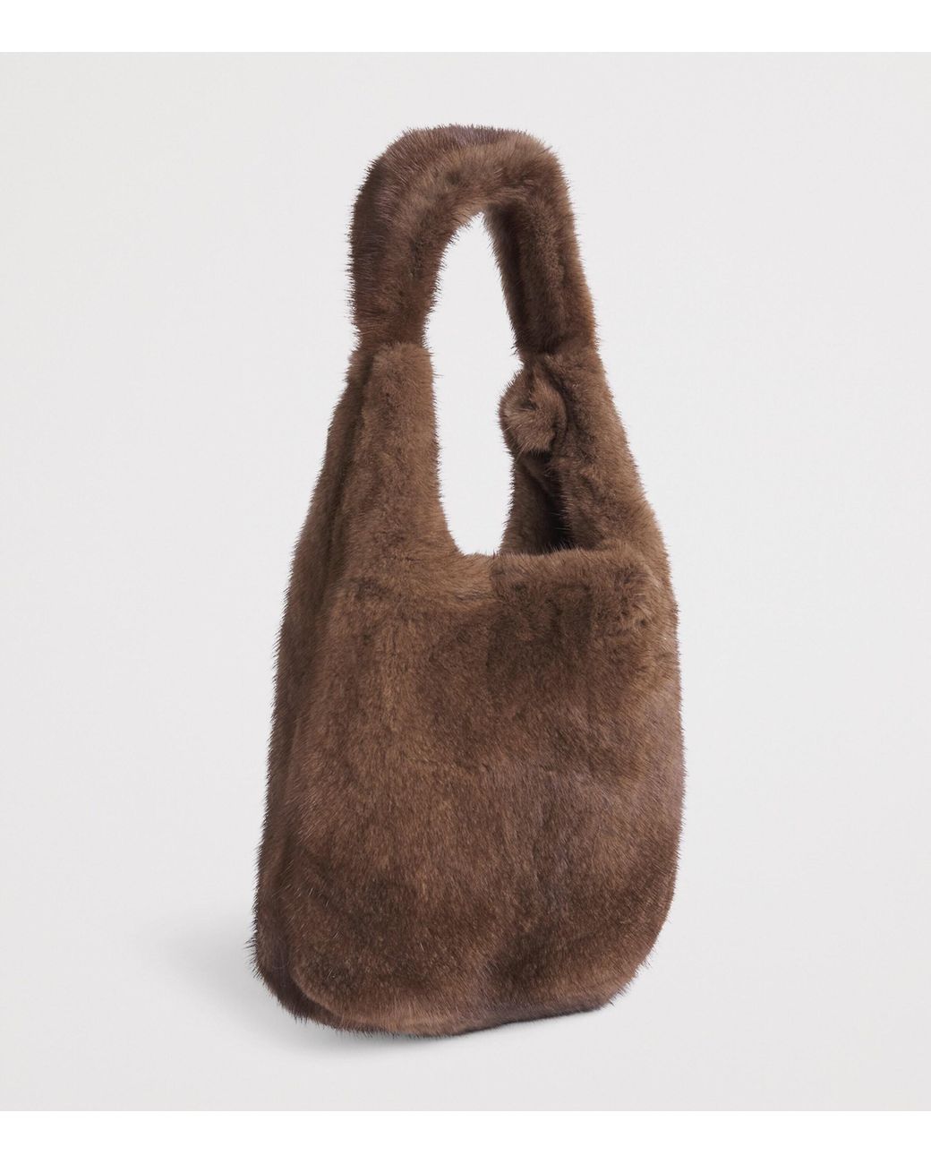 Yves Salomon Brown Mink Fur Shoulder Bag