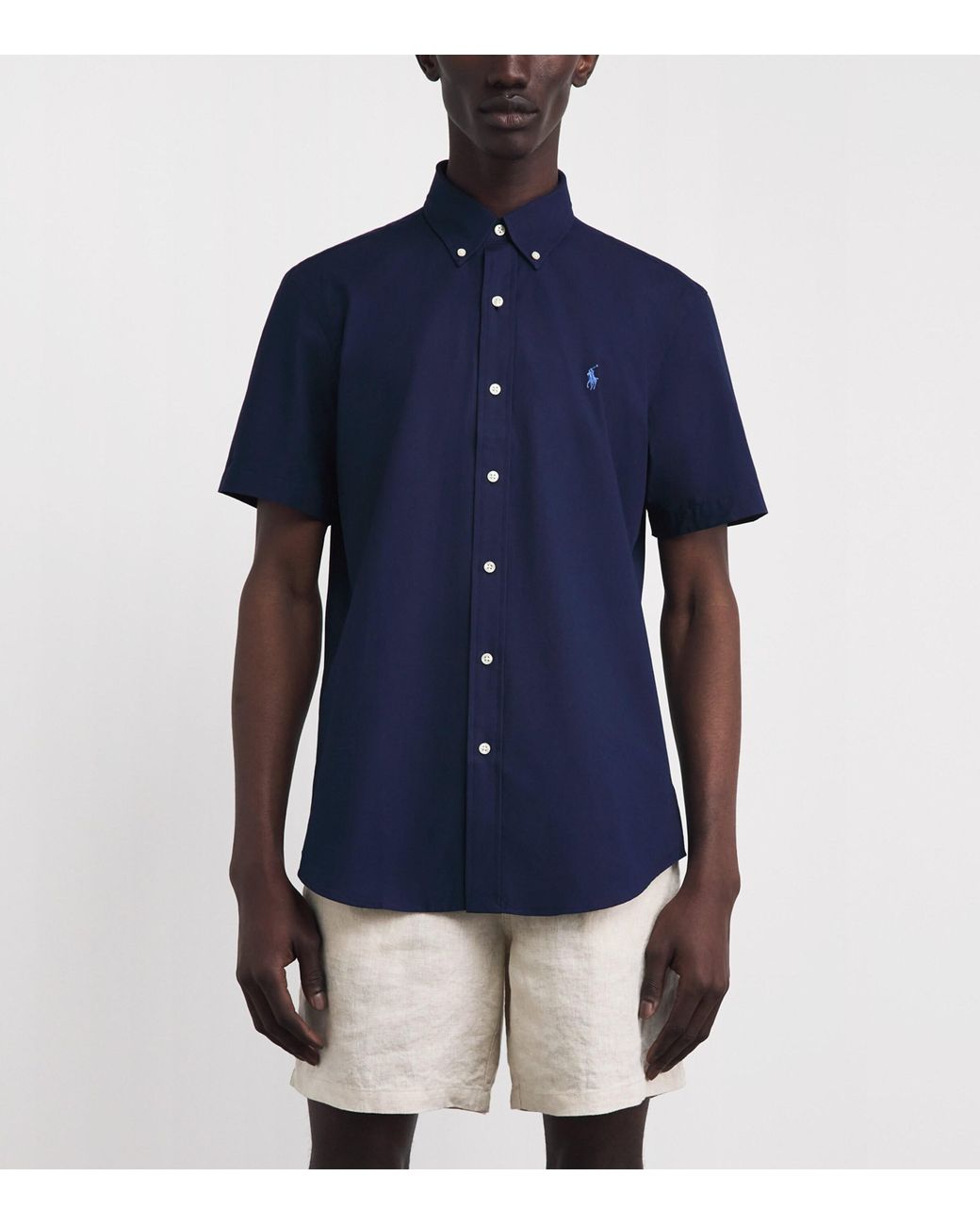 Polo Ralph Lauren Blue Stretch-Cotton Custom-Fit Shirt for men