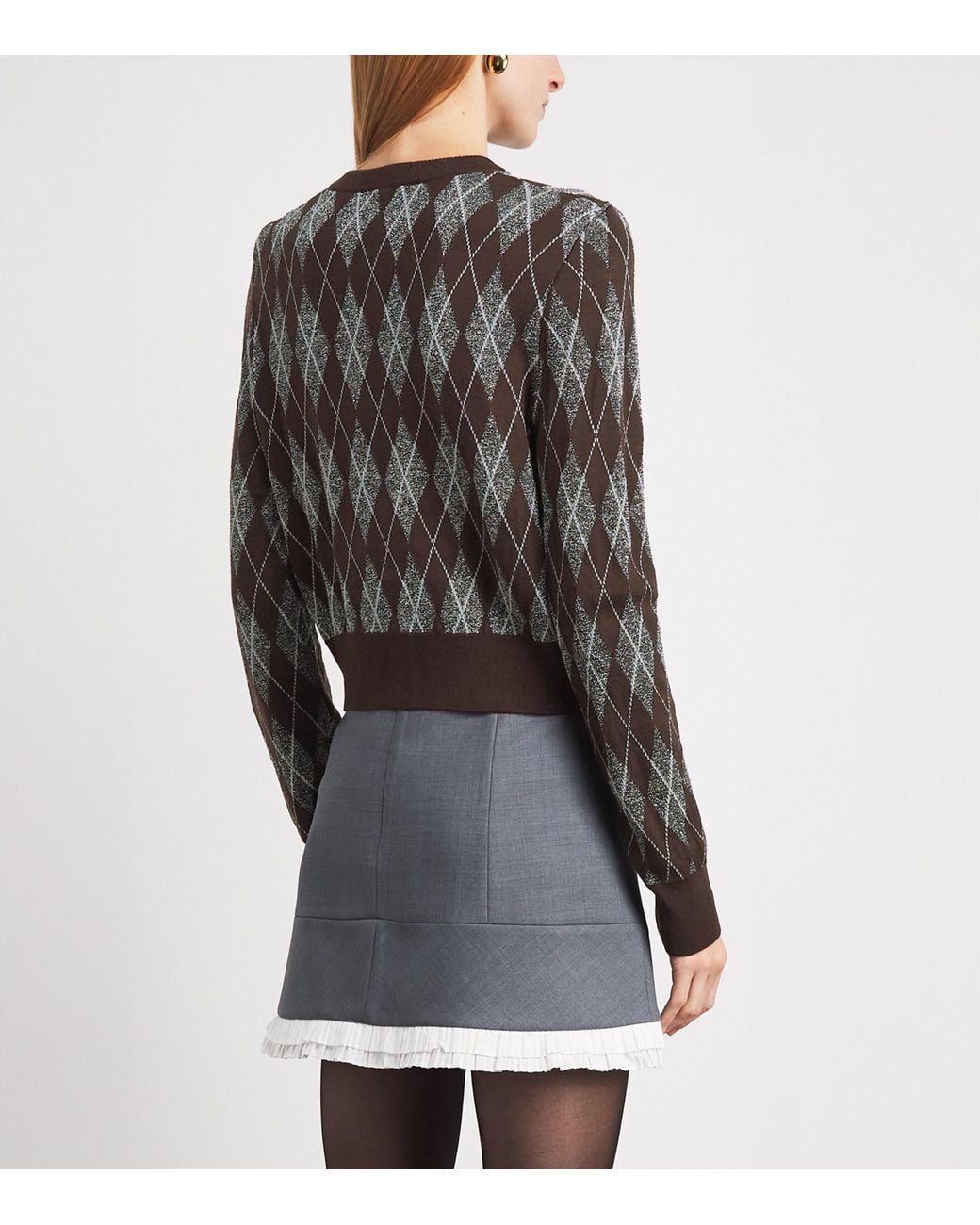 Claudie Pierlot Black Metallic Argyle Cardigan