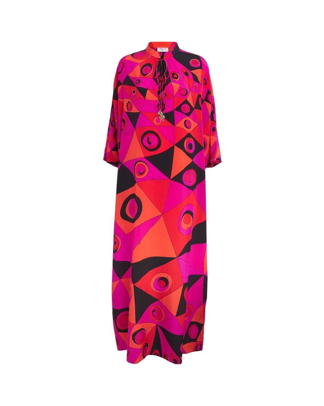 Emilio Pucci Pink Silk Occhi Maxi Kaftan