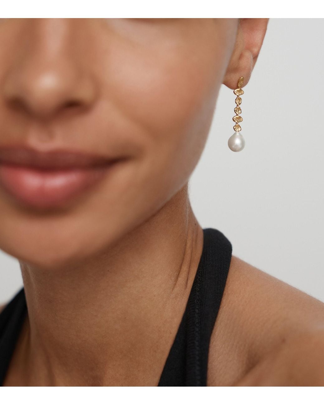 Monica Vinader Metallic Vermeil And Pearl Capri Drop Earrings
