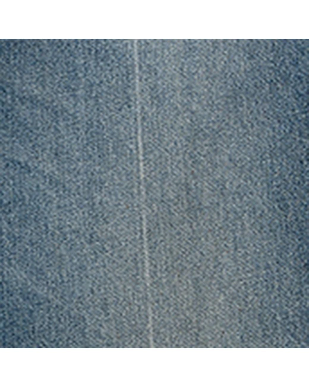 McQueen Blue Foldover-Waist Flared Jeans
